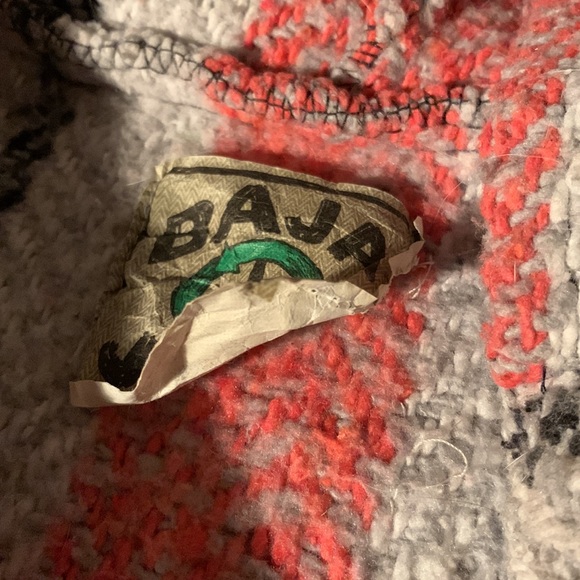 BAJA JOE STRIPED PULLOVER HOODED PONCHO “drug rug” “Mexican hoodie” “surfer” - Picture 7 of 7